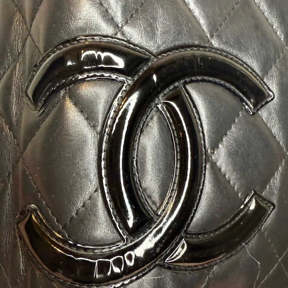 ❤️CHANEL LIGNE CAMBON BI-FOLD WALLET QUILTED BLACK LAMBSKIN - Picture 4 of 16